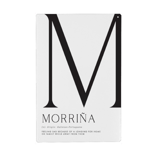 Holzbild "Morriña definition in English" artboxONE - Typografie,Reise