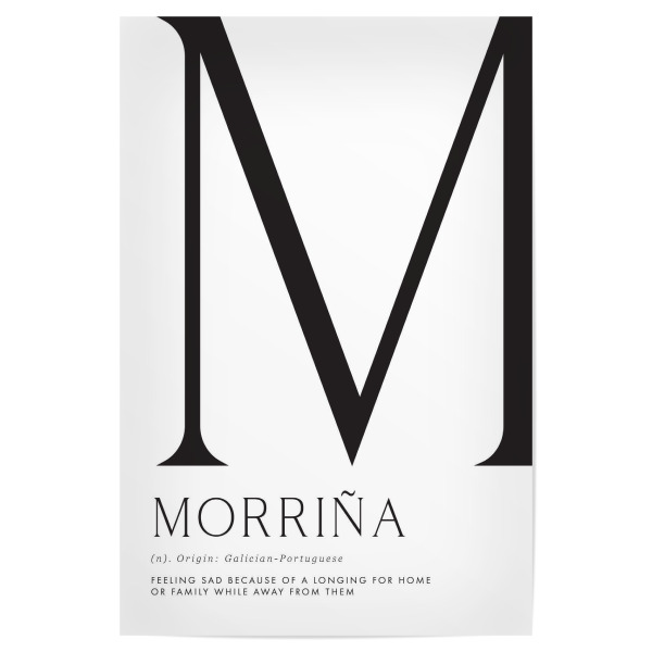 Poster 30x20 cm "Morriña definition in English" artboxONE - Typografie,Reise