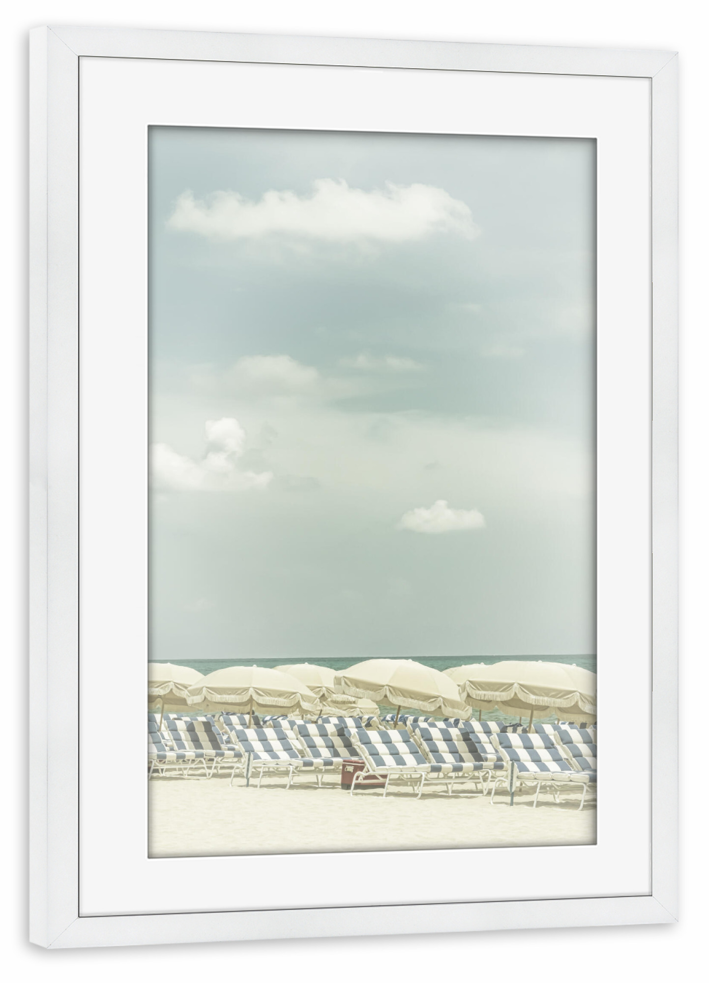 Poster mit Rahmen weiß "Vintage Strandidylle" artboxONE - Natur,Reise,Reise / Strand und Meer