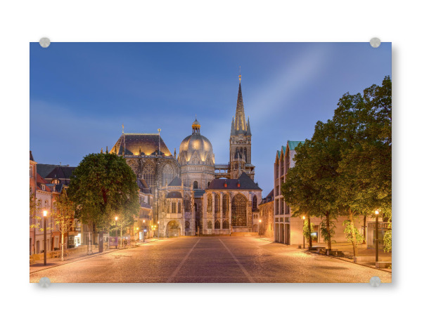 Acrylglasbild "Aachener Dom am Abend" artboxONE - Reise,Architektur,Reise / Länder