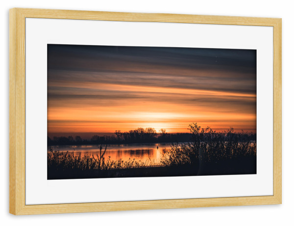 Poster mit Rahmen kiefer "Morgenstunde an der Weser" artboxONE - Natur,Reise / Strand und Meer