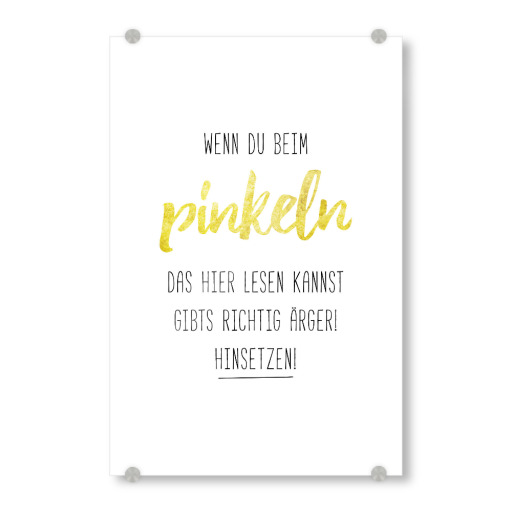 Nicht im Stehen pinkeln!