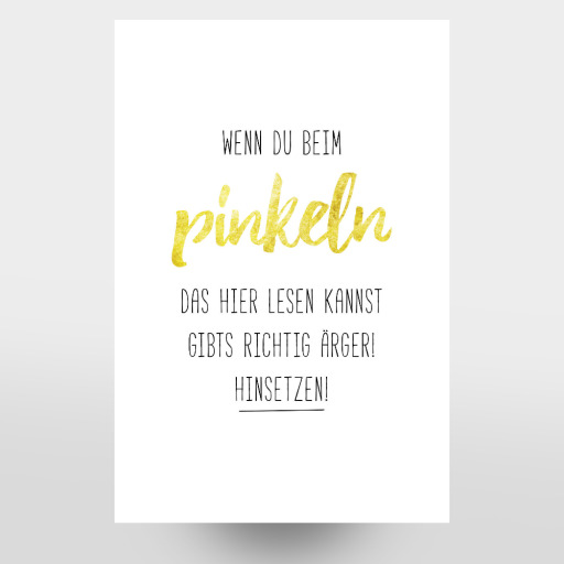 Nicht im Stehen pinkeln!