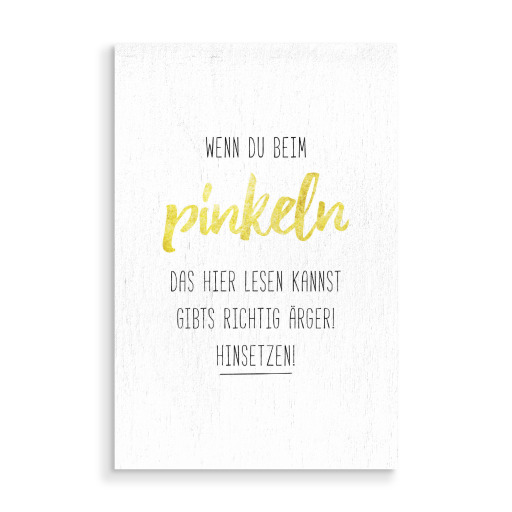 Nicht im Stehen pinkeln!