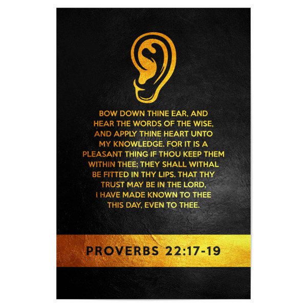 Poster 30x20 cm "Proverbs 22:17-19" artboxONE - Typografie