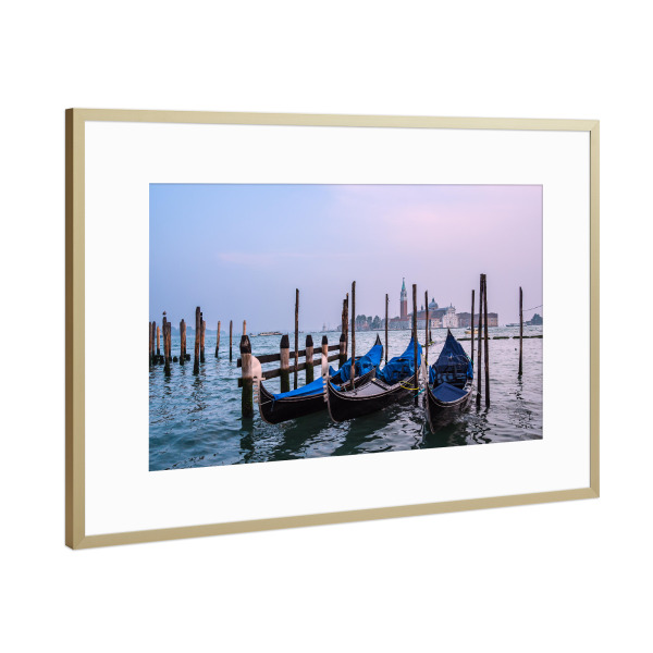 Poster mit Rahmen Gold "Blick auf Venedig" artboxONE - Reise,Architektur,Städte / Venedig