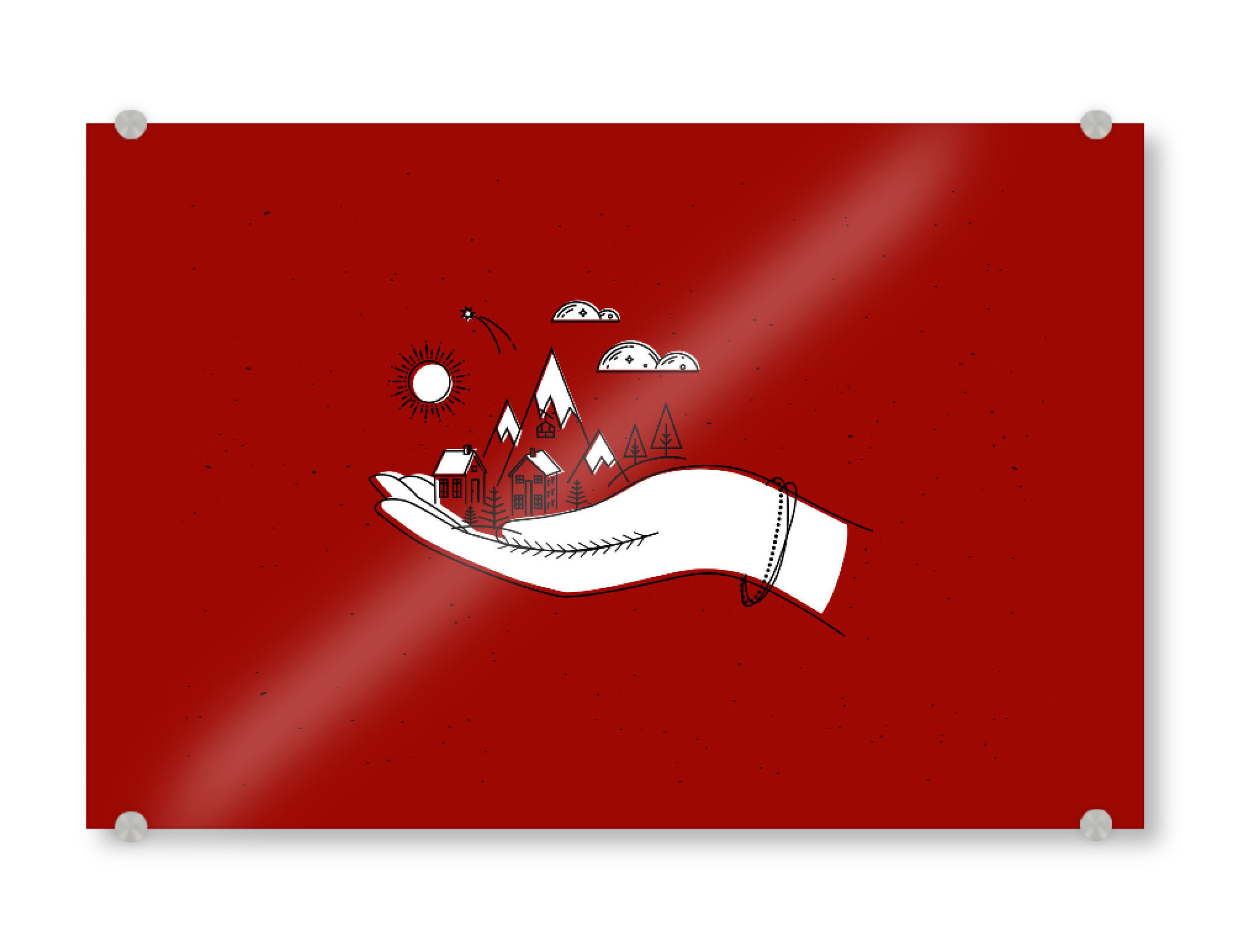 Acrylglasbild "Christmas hand illustration red" artboxONE - Natur,Weihnachten