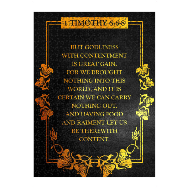 artboxONE Puzzle "1 Timothy 6:6-8" artboxONE - Typografie