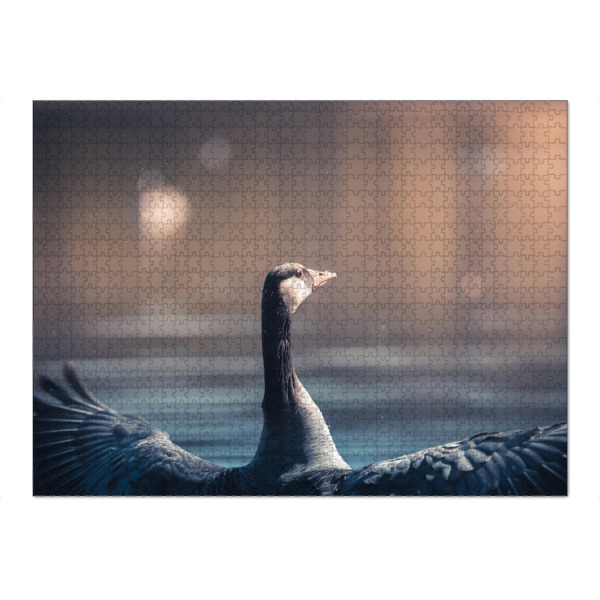 Puzzle Ravensburger "Kanadagans" artboxONE - Natur,Tiere - Gans,Kanadagans,Vogel,Rhein,Rheinaue,Wildlife,Bird,Water,Wasser,Nahaufnahme,Closeup