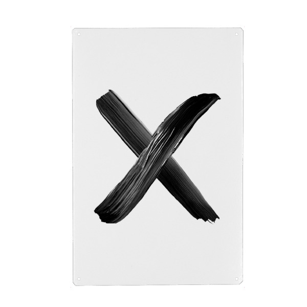 Metall Poster "X in Black" artboxONE - Typografie,Für Kinder,Abstrakt,Buchstaben / X,Marmor