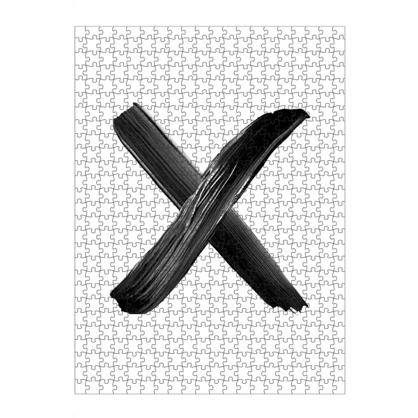 Puzzle Ravensburger "X in Black" artboxONE - Typografie,Für Kinder,Abstrakt,Buchstaben / X,Marmor