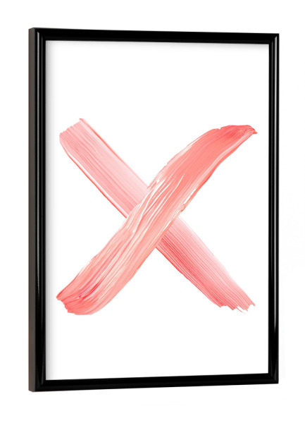 Poster mit schwarzem Rahmen "X in Pink" artboxONE - Für Kinder,Abstrakt,Liebe,Buchstaben / X,Für Mama