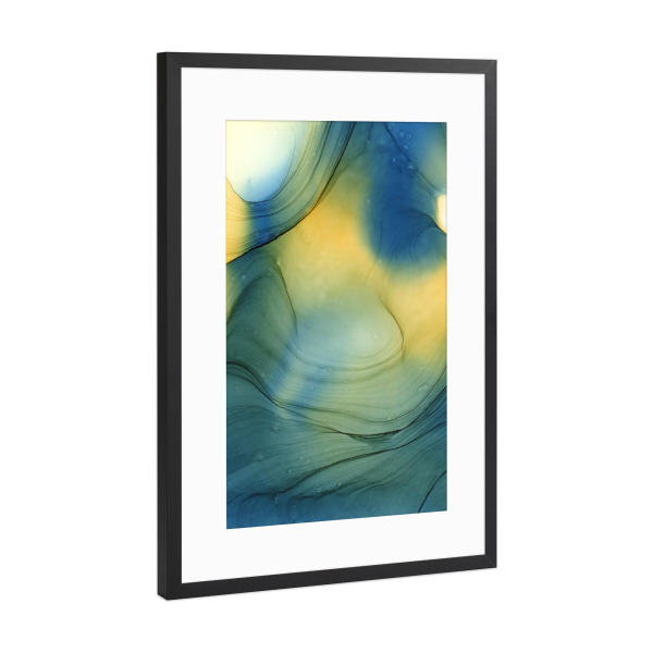 Poster mit Rahmen Schwarz (Metallic) "Bunt G" artboxONE - Abstrakt