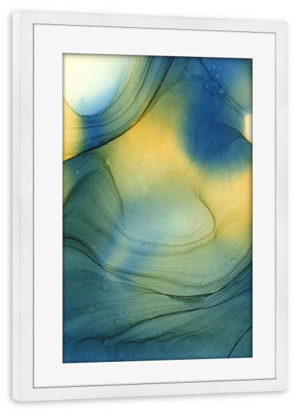 Poster mit Rahmen weiß "Bunt G" artboxONE - Abstrakt