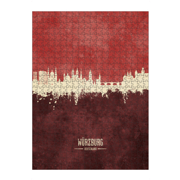 Puzzle Ravensburger "Würzburg Skyline Dark Red" artboxONE - Städte