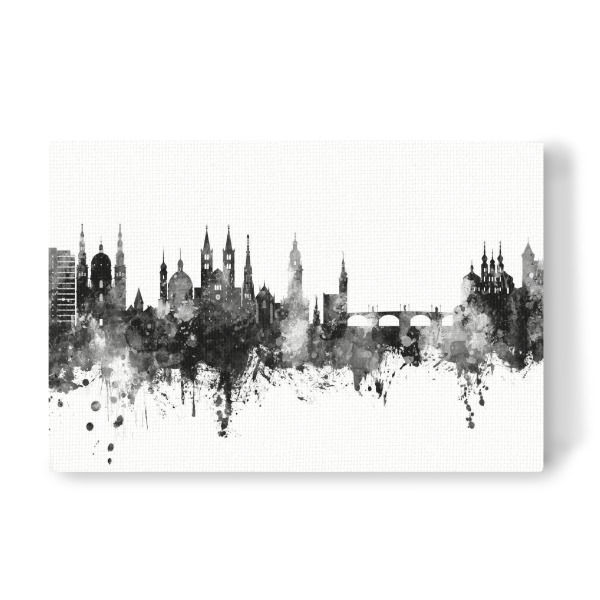 Leinwandbild "Würzburg Germany Skyline Black" artboxONE - Städte,Schwarzweiß