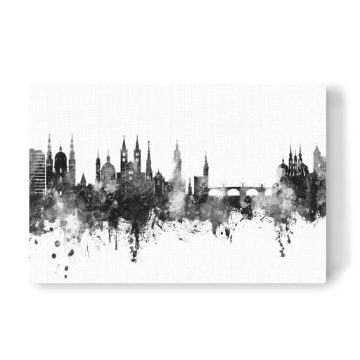 Würzburg Germany Skyline Black