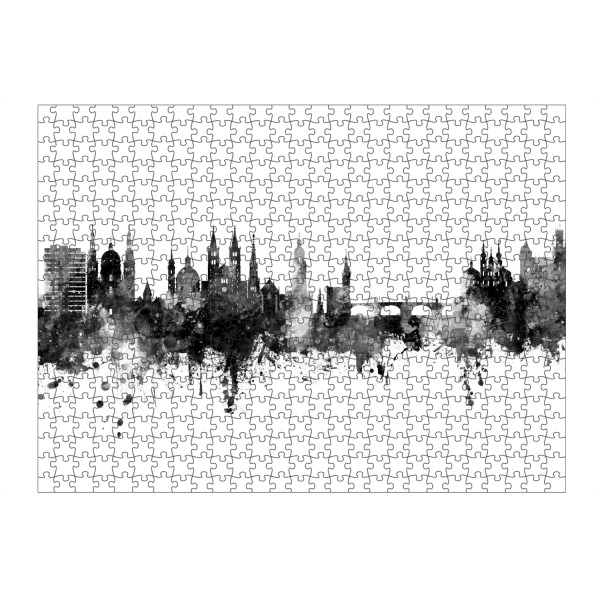 artboxONE Puzzle "Würzburg Germany Skyline Black" artboxONE - Städte,Schwarzweiß