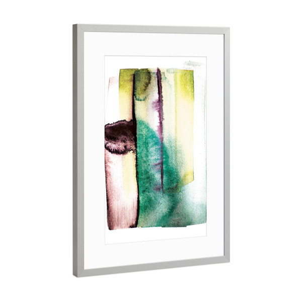 Poster mit Rahmen Silber "Abyss" artboxONE - Abstrakt - Abstract,Ink,Colours,Minimal,Minimalist,Graphic,Bold,Abstrakt