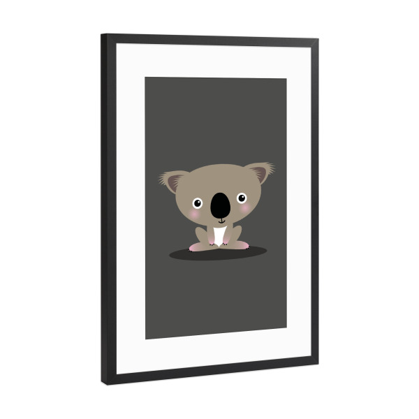 Poster mit Rahmen Schwarz (Metallic) "Kinderzimmer Koala" artboxONE - Für Kinder,Tiere