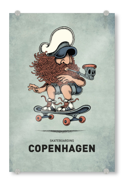 Acrylglasbild "Copenhagen Skateboard" artboxONE - Städte,Reise,Streetart,Städte / København,Lustig