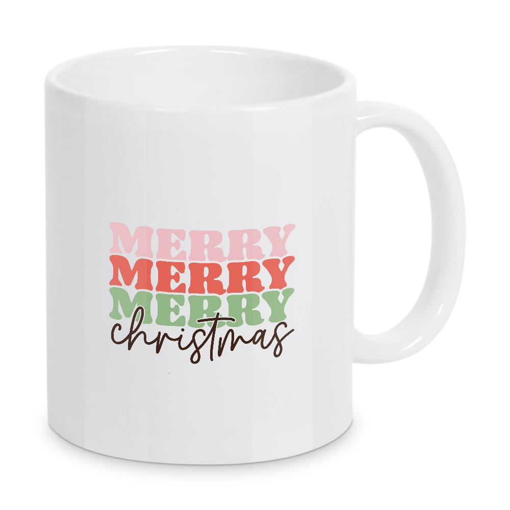 Tasse "Merry Merry Christmas" artboxONE - Typografie,Weihnachten - Frohe,Weihnachten,Bunt,Merry,Christmas,Typo,Typografie