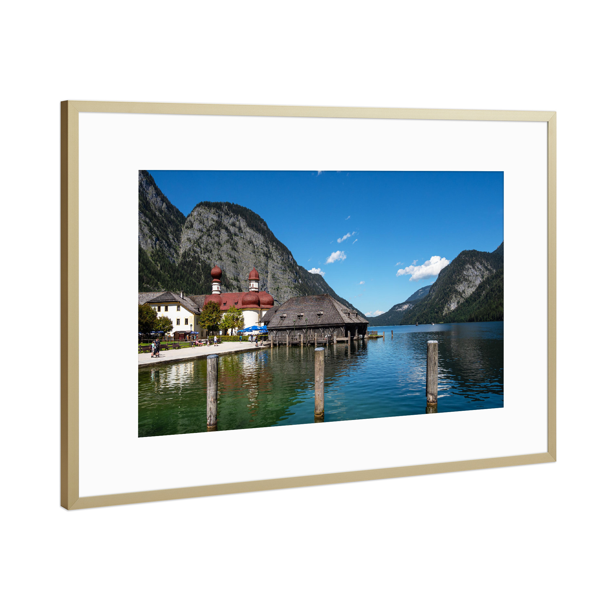 Poster mit Rahmen Gold "Der Königssee" artboxONE - Natur,Reise,Architektur