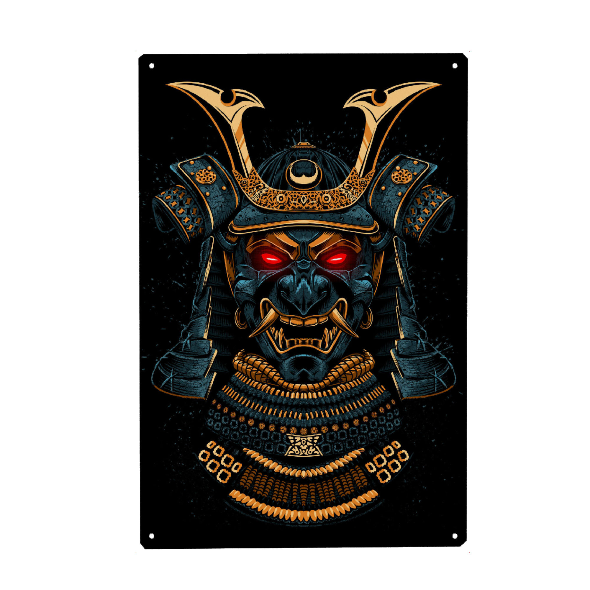 Holzbild "Golden Samurai" artboxONE - Städte / Tokio,Fiktion,Männer - Gold,Golden,Samurai,Warrior,Ninja,Demon,Mask,Japan,Fiktion,Krieger