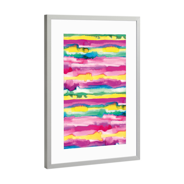 Poster mit Rahmen Silber "Gradient Colorful Tropical Lines" artboxONE - Abstrakt,Fashion