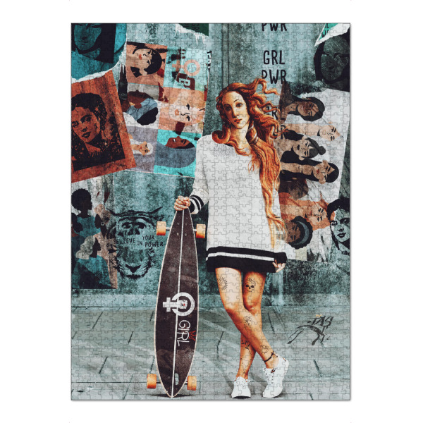Puzzle Ravensburger "Venus with longboard in a street" artboxONE - Menschen,Sport