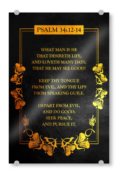 Acrylglasbild "Psalm 34:12-14" artboxONE - Typografie