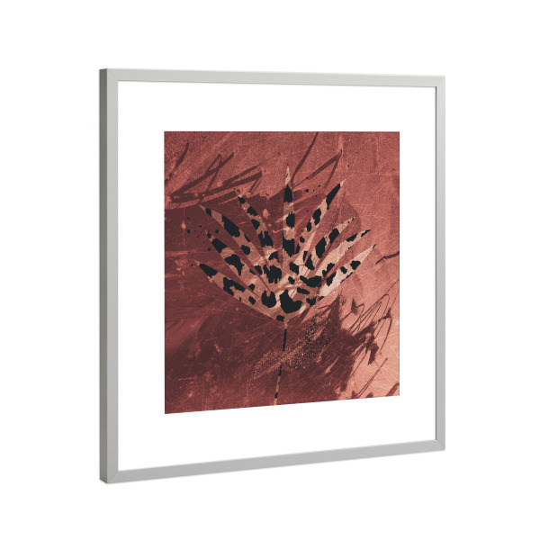 Poster mit Rahmen Silber "Leopard with tropical jungle" artboxONE - Natur,Floral,Tiere,Abstrakt