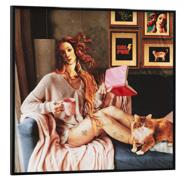 Poster mit schwarzem Rahmen 30x30 cm "Coffee time by Tas" artboxONE - Tiere,Menschen