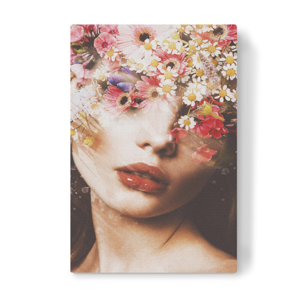 Leinwandbild "Lady floral" artboxONE - Natur,Floral,Abstrakt,Menschen