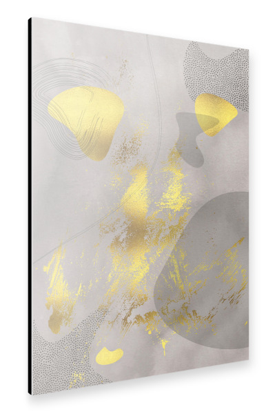 Alu-Dibond "Mid-Century Vintage GOLDEN SHAPES" 30x20 cm artboxONE