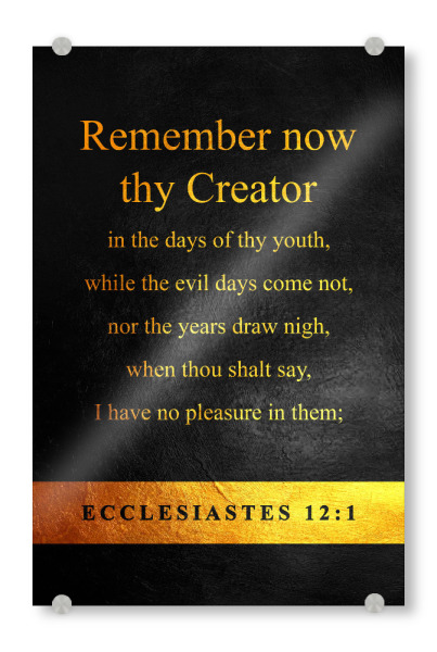 Acrylglasbild "Ecclesiastes 12:1" artboxONE - Typografie