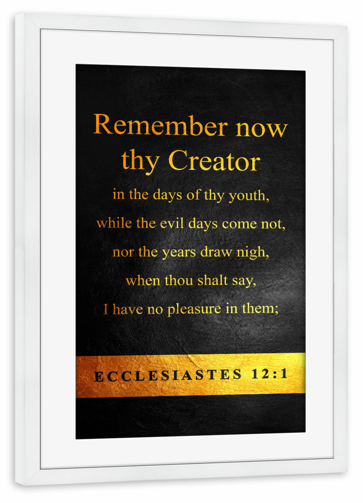 Poster mit Rahmen weiß "Ecclesiastes 12:1" artboxONE - Typografie