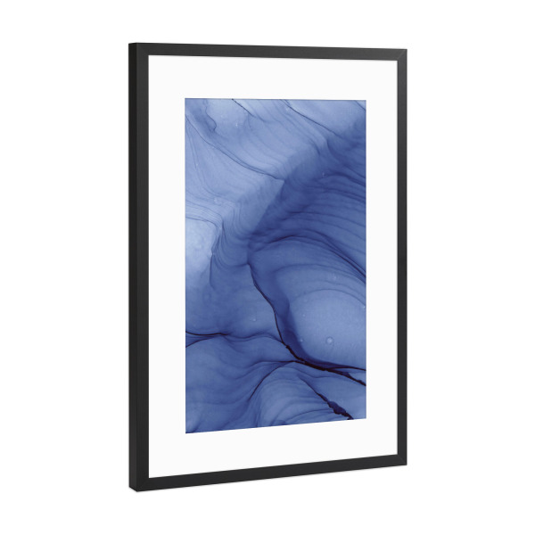 Poster mit Rahmen Schwarz (Metallic) "Blue X" artboxONE - Abstrakt