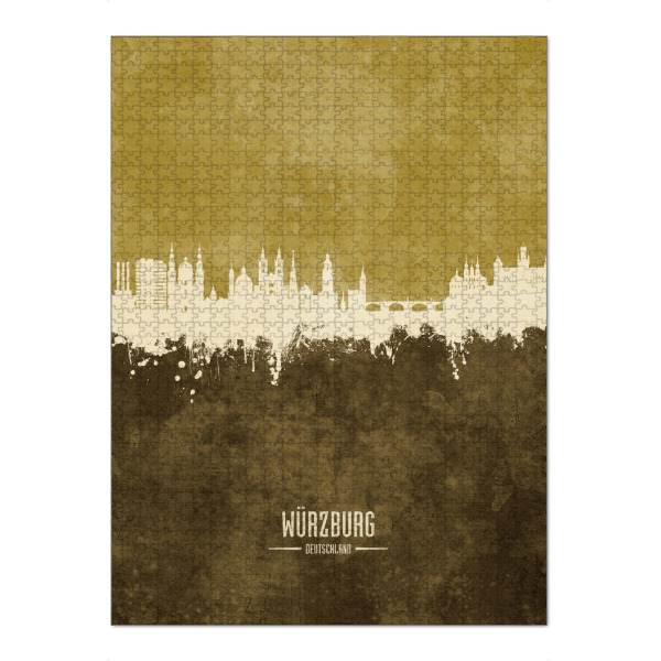 Puzzle Ravensburger "Würzburg Germany Skyline Brown" artboxONE - Städte
