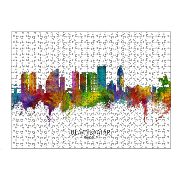 artboxONE Puzzle "Ulaanbaatar Mongolia Skyline txt" artboxONE - Städte