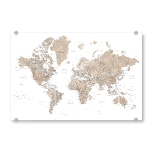 Detailed world map, Abey