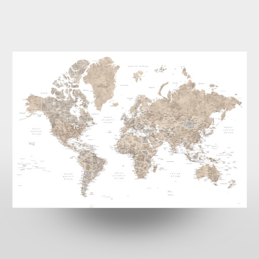 Detailed world map, Abey