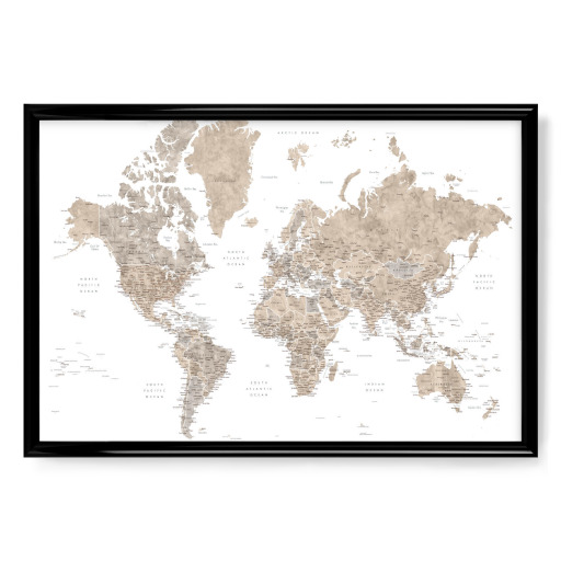 Detailed world map, Abey