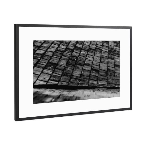 Poster mit Rahmen Schwarz (Metallic) "Kreuzverkehrt" artboxONE - Schwarzweiß,Architektur,Geometrie