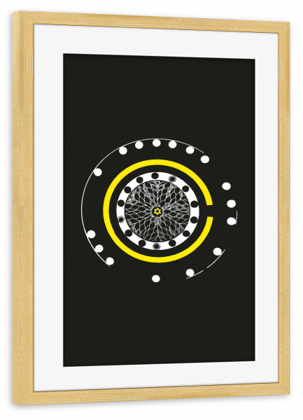 Poster mit Rahmen kiefer "In Space" artboxONE - Abstrakt,Schwarzweiß,Geometrie,Fiktion,Galaxy