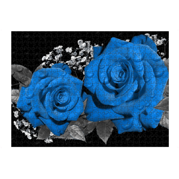 artboxONE Puzzle "Rosen Liebe classic blue ck" artboxONE - Floral,Abstrakt,Festivals - Rosen,Liebe,Blume,Flower,Rose,Blau,Classic,Floral