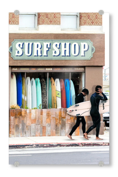 Acrylglasbild "Surf Shop" artboxONE - Für Kinder,Menschen,Reise / Strand und Meer,Sport,Städte / Los Angeles