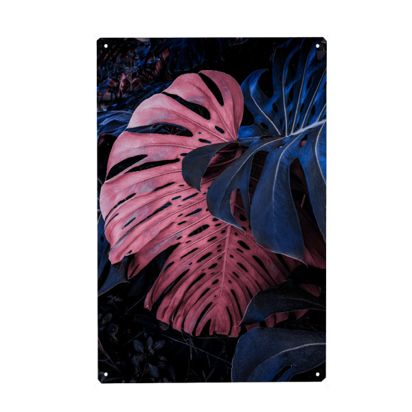 Holzbild "PINK AND BLUE" artboxONE - Natur,Floral,Abstrakt