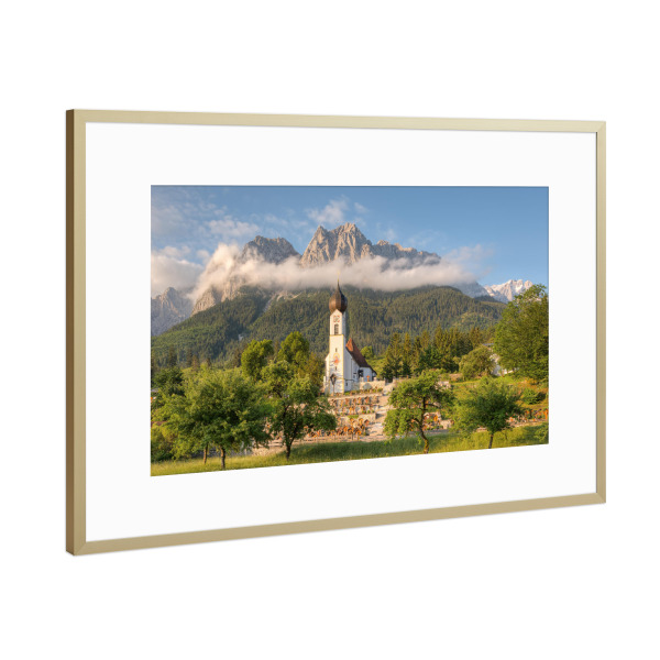 Poster mit Rahmen Gold "Obergrainau in Bayern" artboxONE - Natur,Reise,Reise / Länder