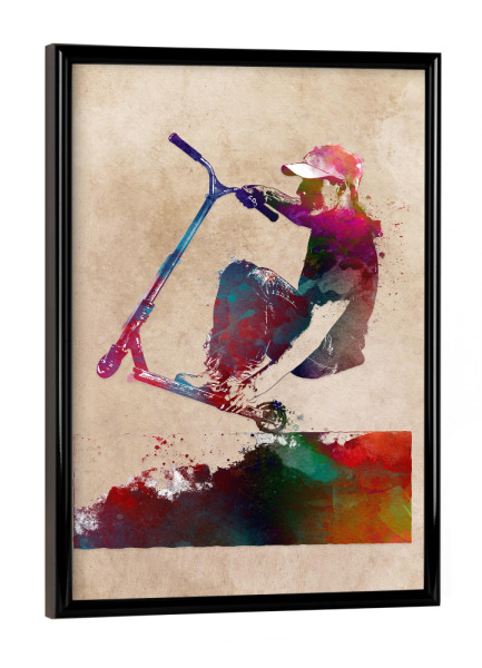 Poster mit schwarzem Rahmen "Scooter sport art" artboxONE - Sport,Sport / Sommerspiele - Scooter,Sport,Active,Sports,Team,Fan,Fans,Digital art,Decor